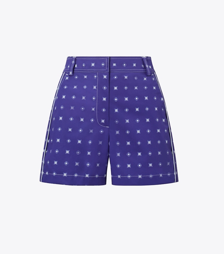Tory Burch designer coverups Twill Camp Short in Ballpoint Ink Nothing Ditsy front