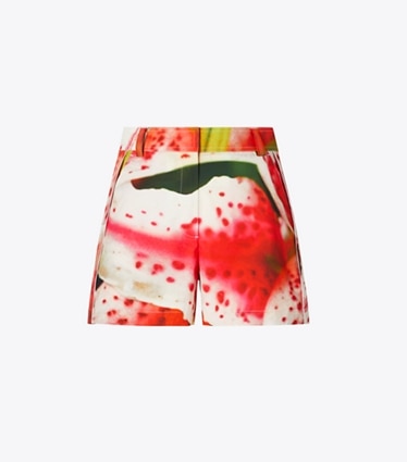 Tory Burch designer coverups Twill Camp Short in Pink Lily front