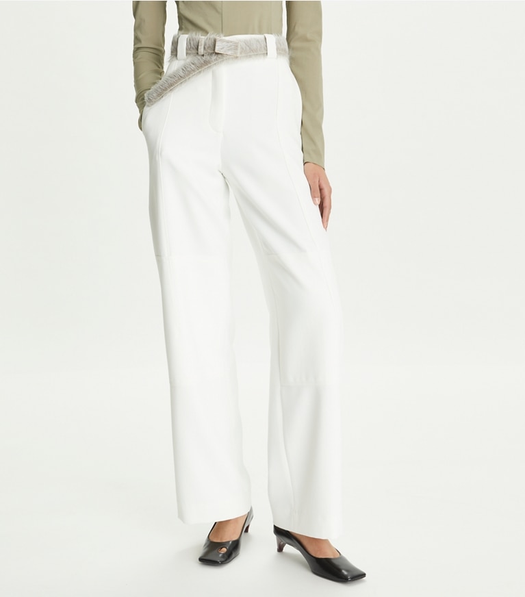 Tory Burch designer bottoms Twill Cargo Pant in White front