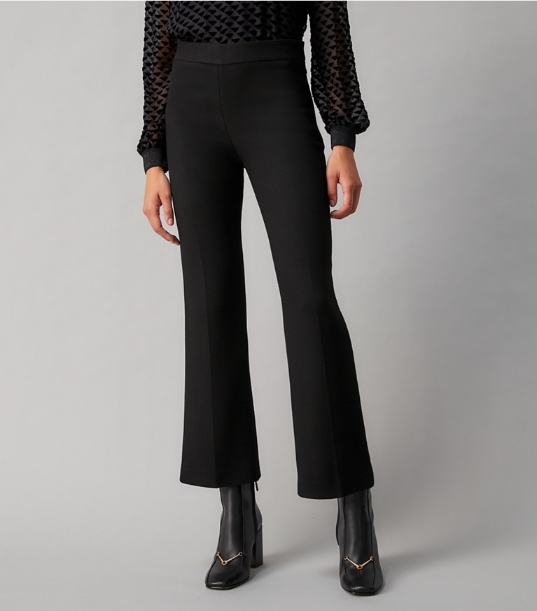 Tory Burch designer bottoms Twill Crepe Pant in Black front
