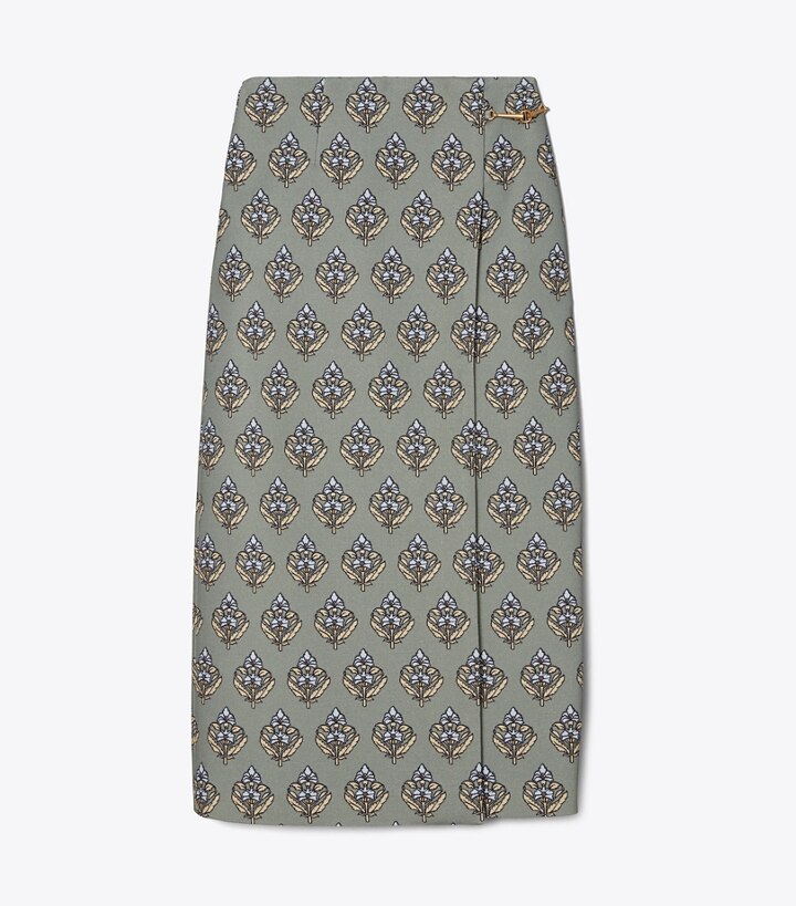 Twill Crepe Wrap Skirt: Women's Clothing | Bottoms | Tory Burch EU