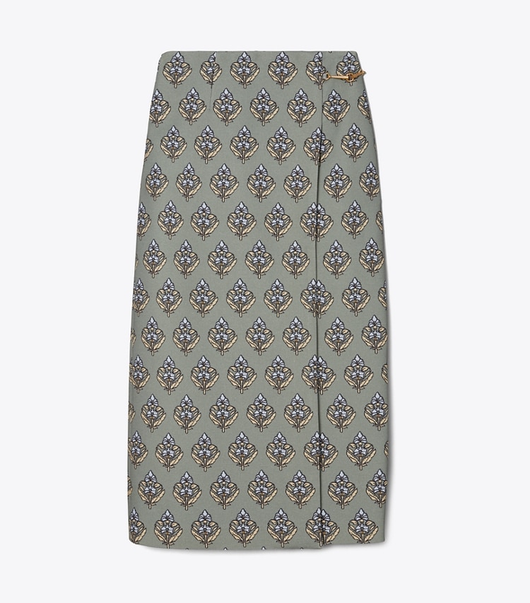 Twill Crepe Wrap Skirt: Women's Designer Bottoms | Tory Burch