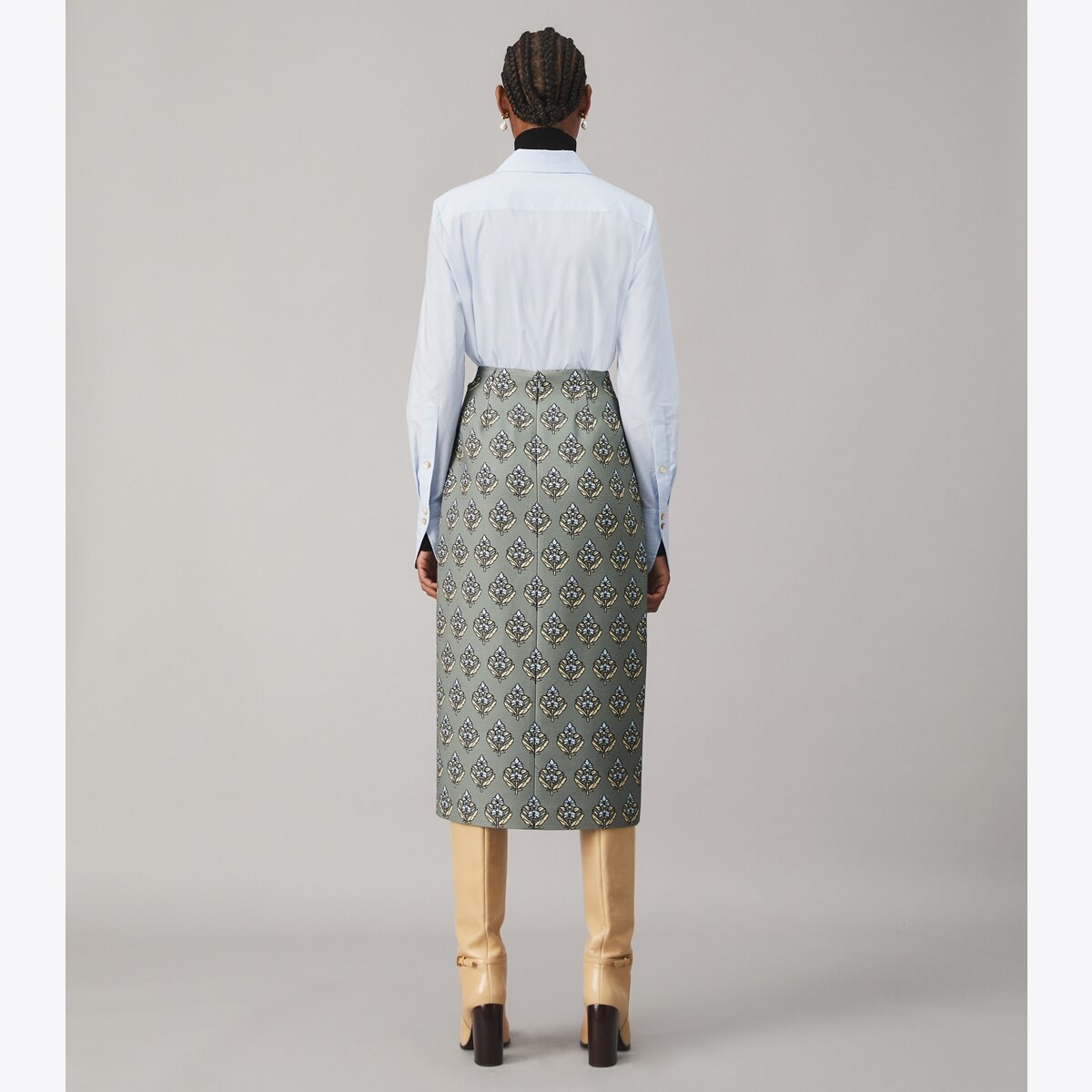 Twill Crepe Wrap Skirt: Women's Designer Bottoms | Tory Burch Twill Crepe Wrap Skirt: Women's Designer Bottoms | Tory Burch