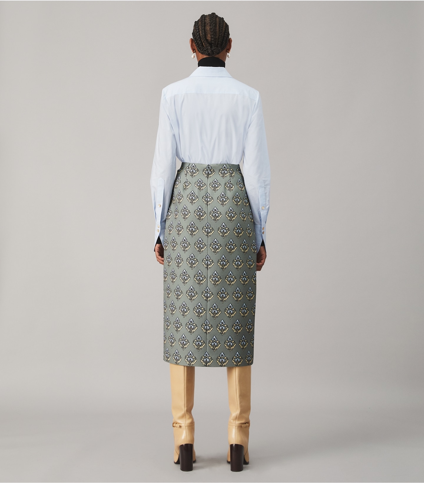 Twill Crepe Wrap Skirt