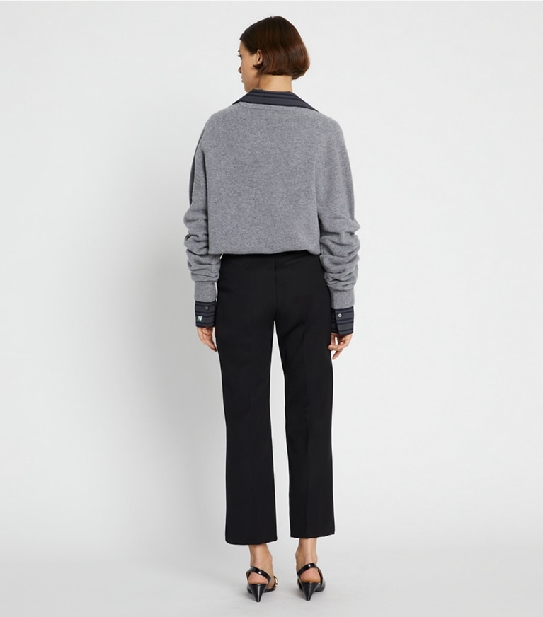 Tory Burch designer bottoms Twill Trouser in Sport Black front