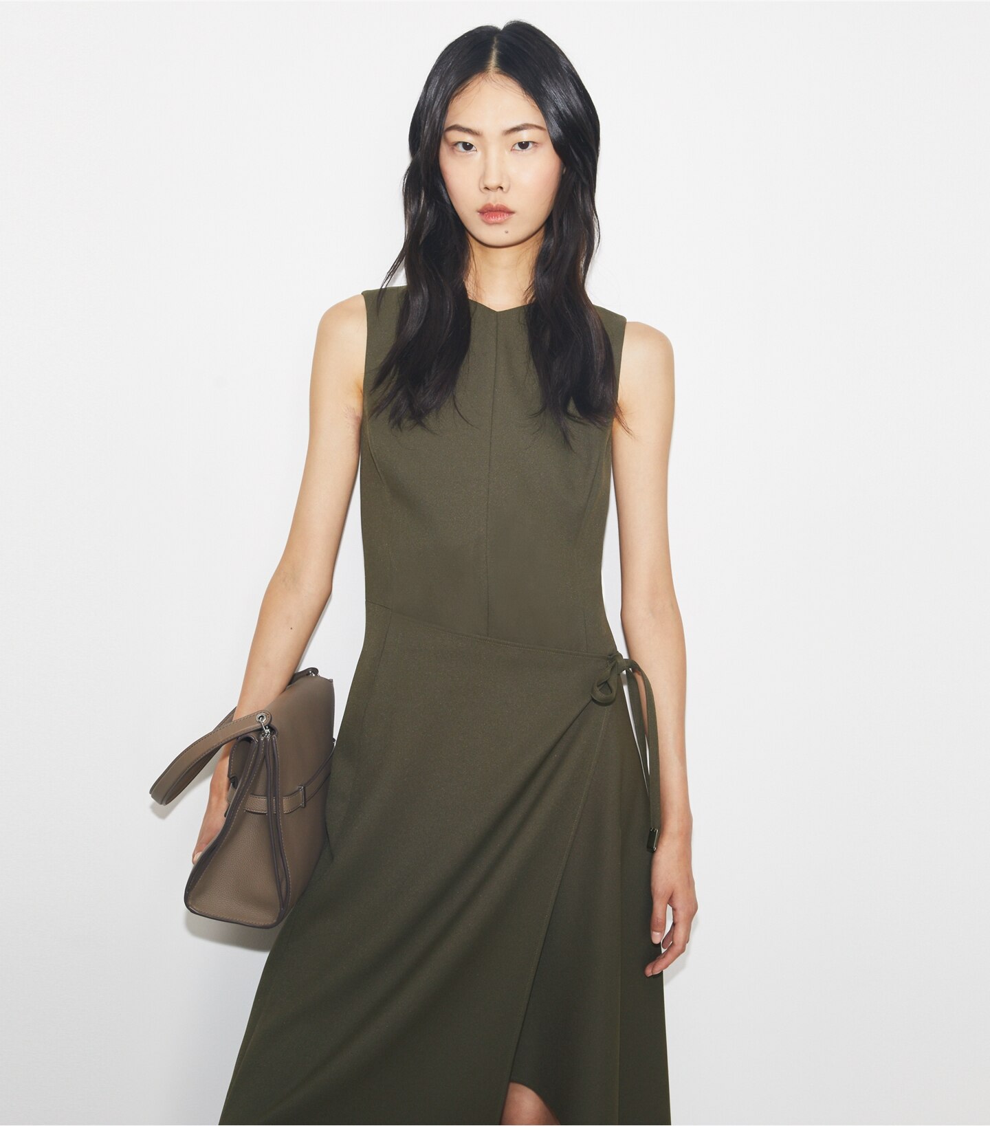 Twill Wrap Dress