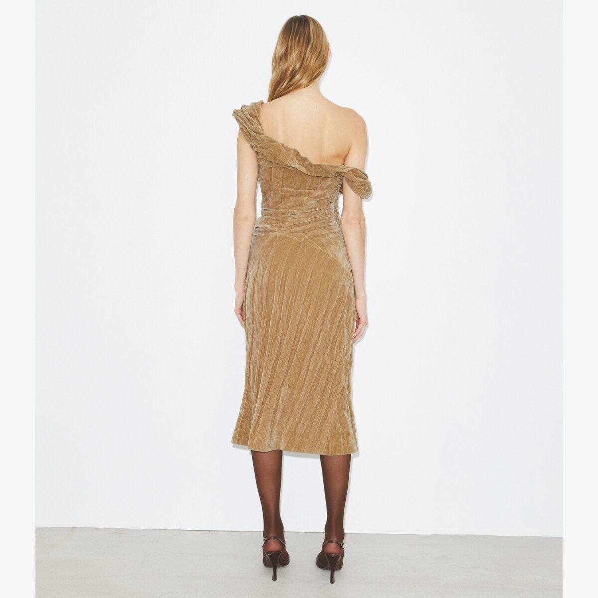 Twisted Cotton Velvet Dress: Women's Clothing | Dresses | Tory