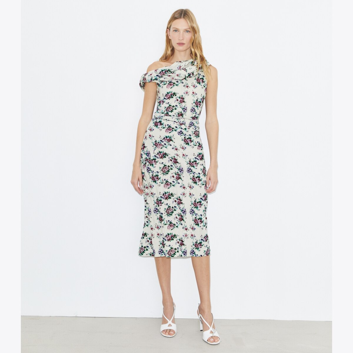 TWISTED COTTON VELVET DRESS - thumbnail 2