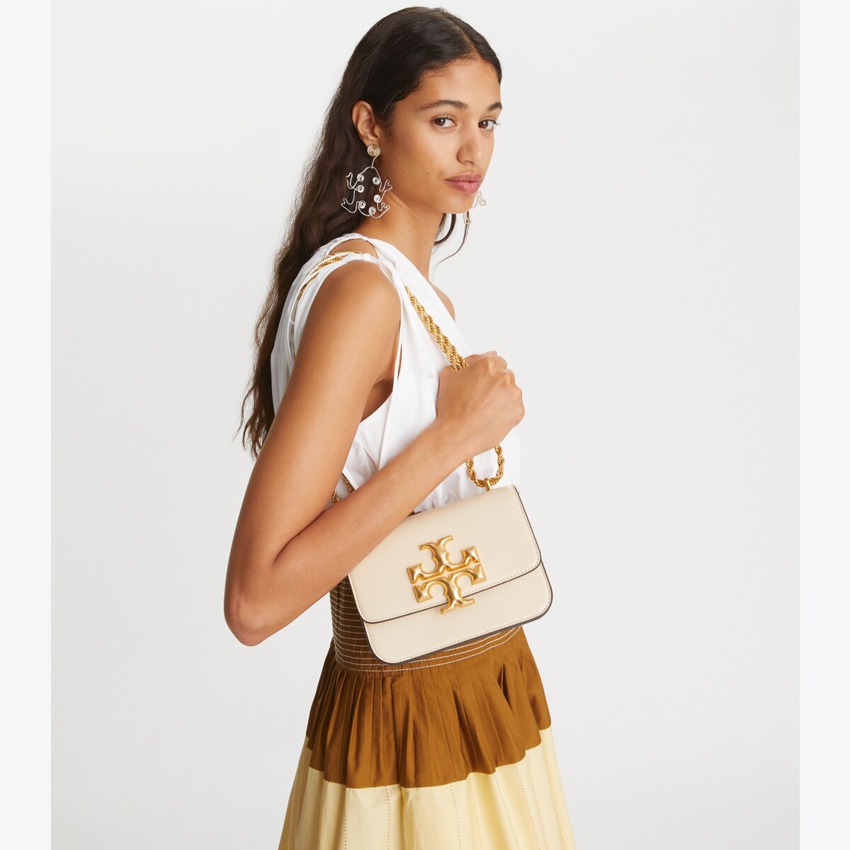 アクセサリーその他 TORY BURCH Woman Jewel Brown 87083 700 キラ クリスタル スタッズ ピアス: レディース イヤリング
