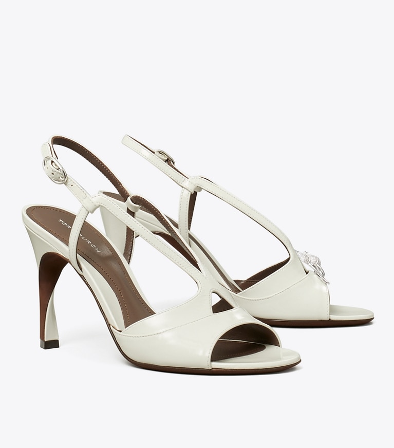 Tory Burch designer sandals Twisted Heel Sandal in MARSHMALLOW angle