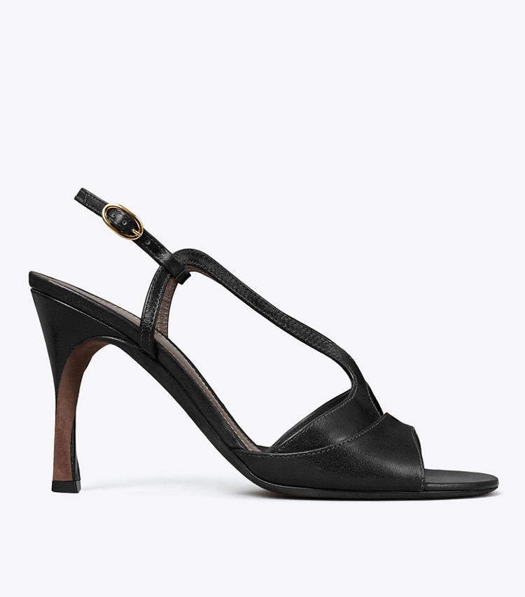 Tory Burch designer sandals Twisted Heel Sandal in BLACK side
