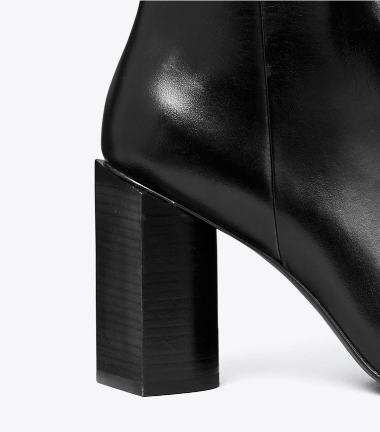 Tory Burch designer boots Twisted Knee-High Boot in PERFECT BLACK angle
