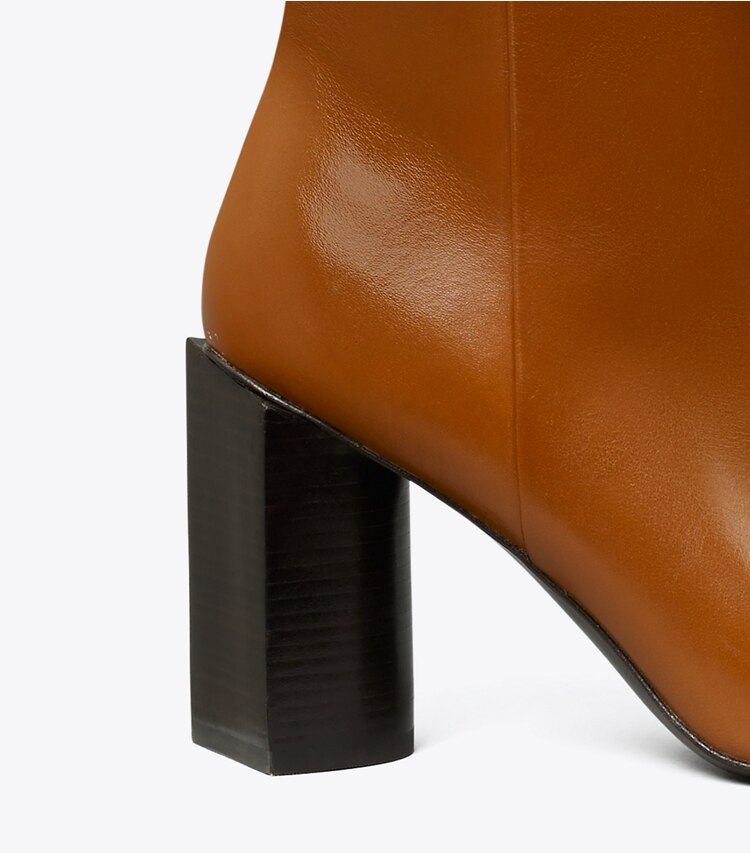 Tory Burch designer ブーツ ツイストヒール ニーハイブーツ in SIERRA COGNAC ディテール
