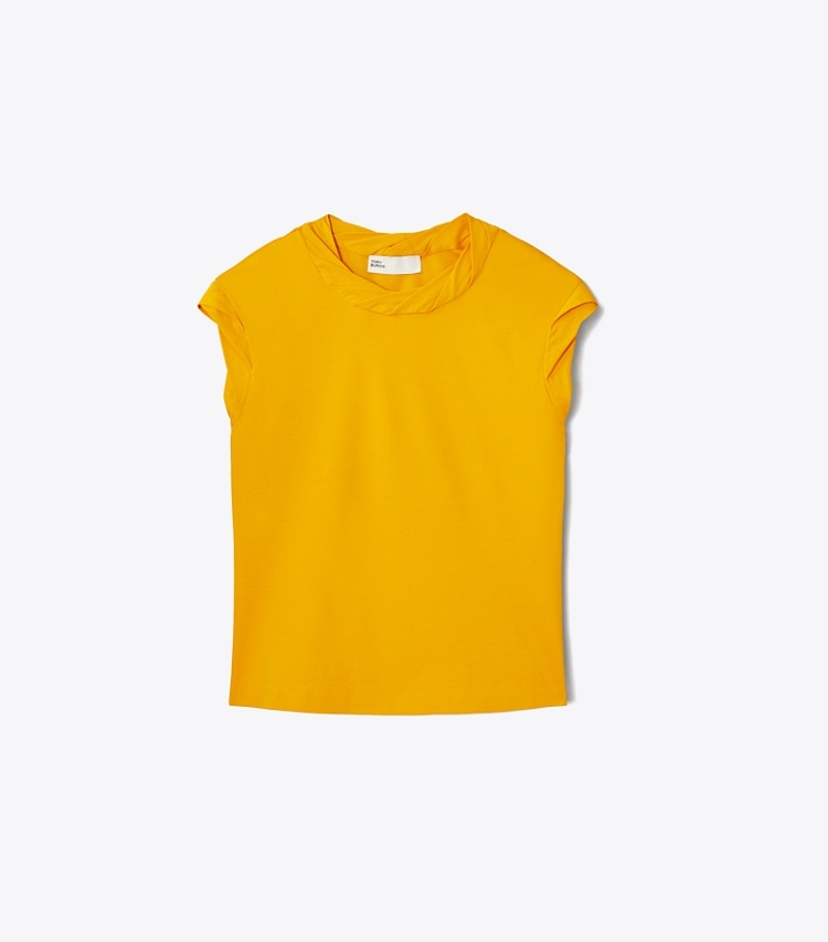Tory Burch designer tops Twisted Knit Top in Sun front