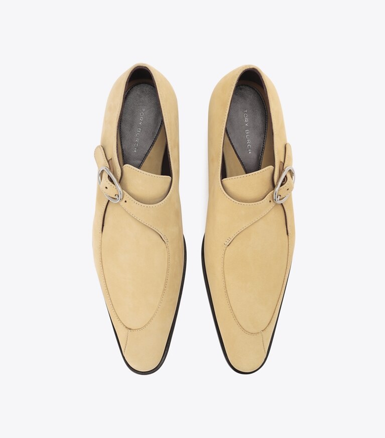 Tory Burch designer フラット ツイスト モンクストラップ in Dune angle