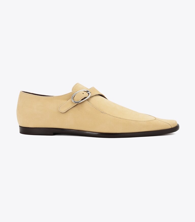 Tory Burch designer フラット ツイスト モンクストラップ in Dune angle