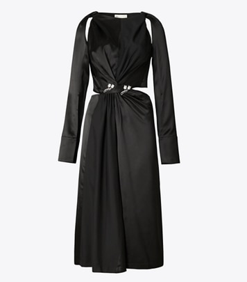 Pleated Draped Viscose Dress