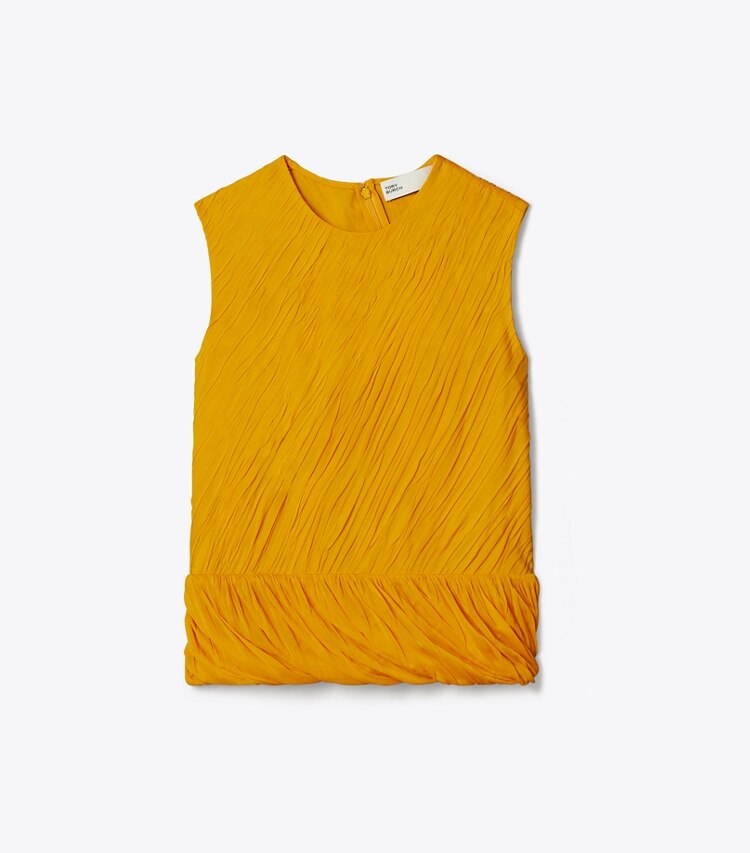 Tory Burch designer tops Twisted Viscose Jersey Top in Sun front