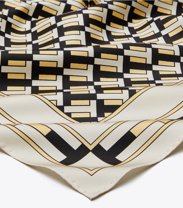Tory Burch designer scarves Two for T Neckerchief in Two for T Neckerchief - Ivory overhead