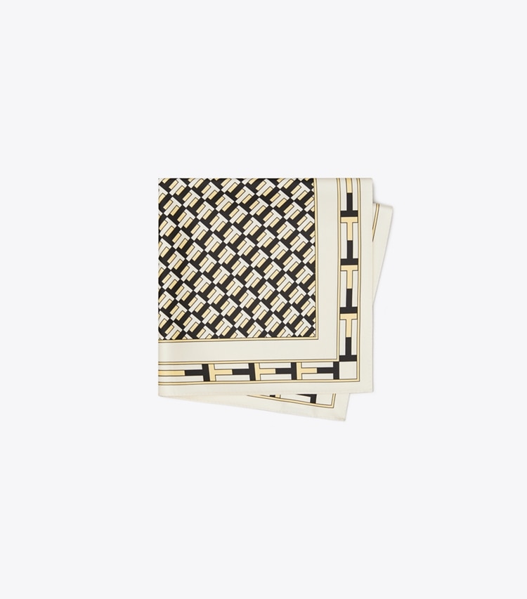 Tory Burch designer scarves Two for T Neckerchief in Two for T Neckerchief - Ivory folded