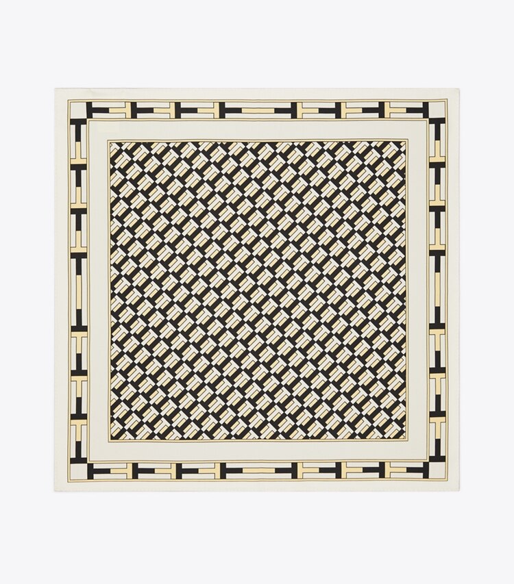 Tory Burch designer scarves Two for T Neckerchief in Two for T Neckerchief - Ivory overhead