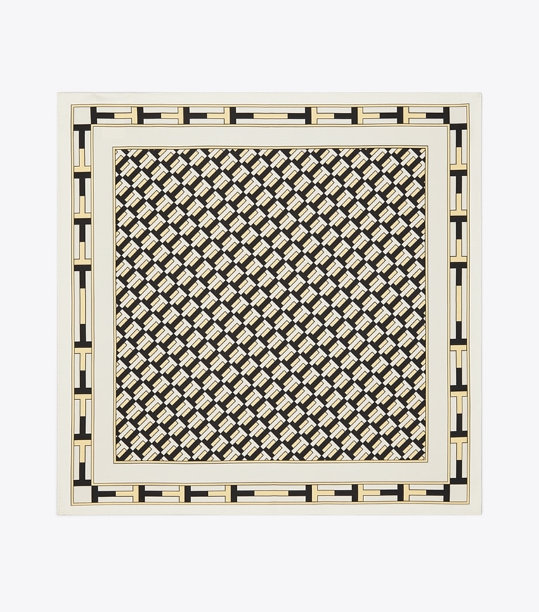 Tory Burch designer scarves Two for T Neckerchief in Two for T Neckerchief - Ivory overhead