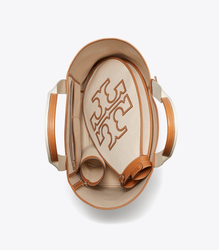 Tory Burch diseñador bolsos tote Two-Tone Canvas Tennis Tote en Natural / Brown adicional