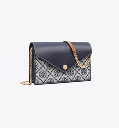 TORY BURCH◆ Tモノグラムチェーンウォレット Tモノグラム コーテッドキャンバス エンベロープ チェーン