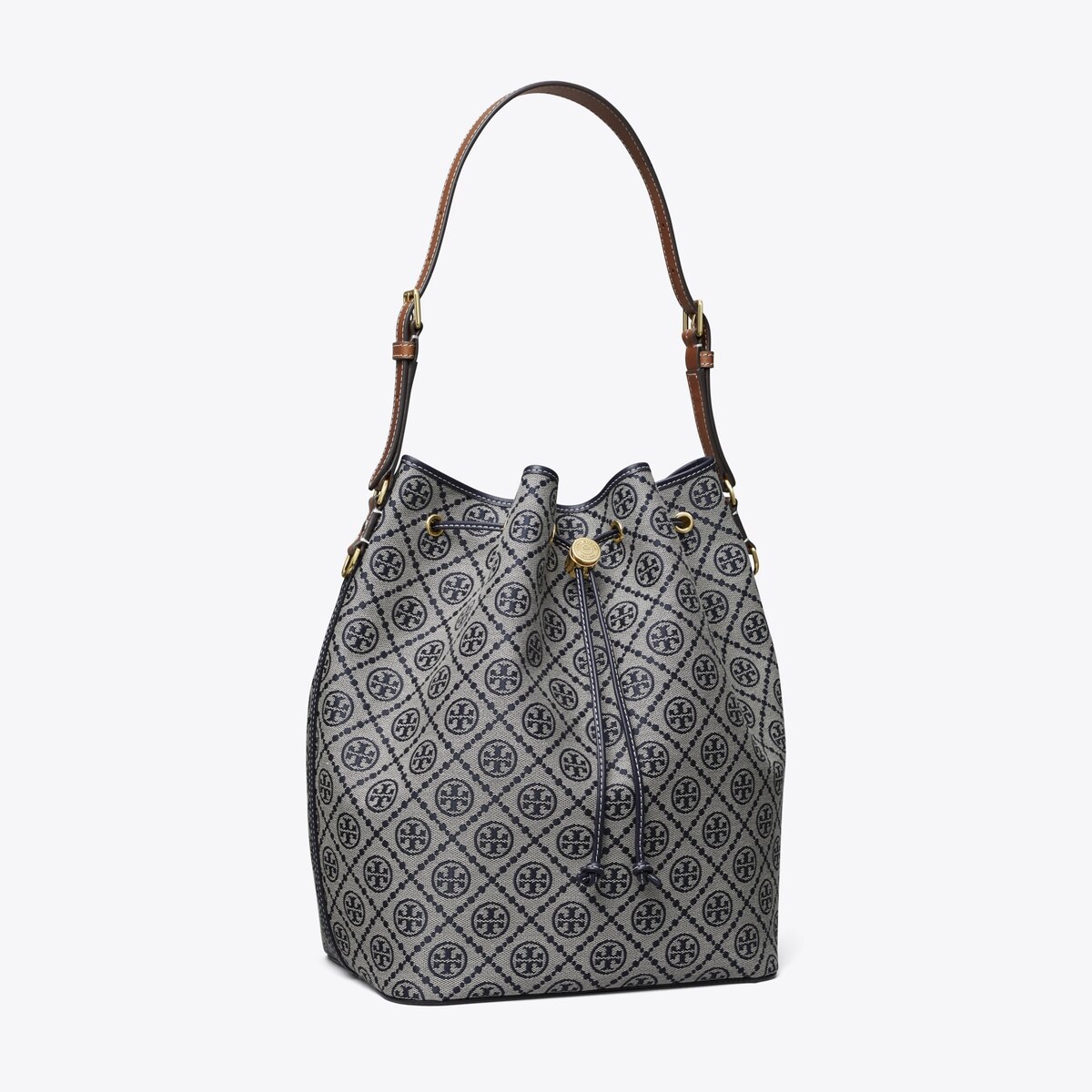 TORY BURCH バケットバッグ モノグラム Tモノグラム オーバーサイズ バケットバッグ: レディース