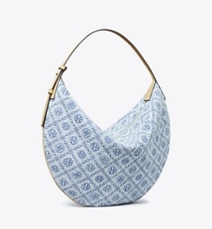 （関税込）Tory Burch Tモノグラム ラフィア バルーンバッグ tモノグラム-デニム-バルーン