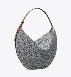 手織り【TORY BURCH】Tモノグラム ラフィア バルーンバッグ*上品 tモノグラム-ラフィア-バルーン