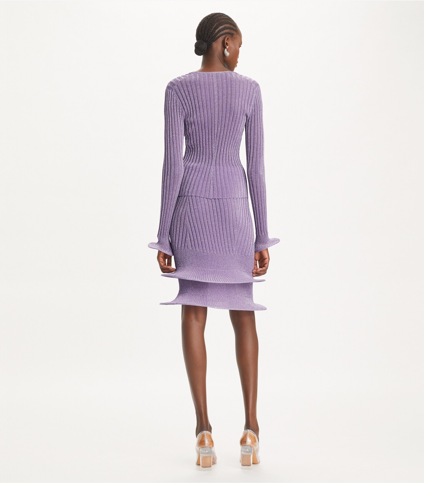 U-Neck Metallic Hoop Top