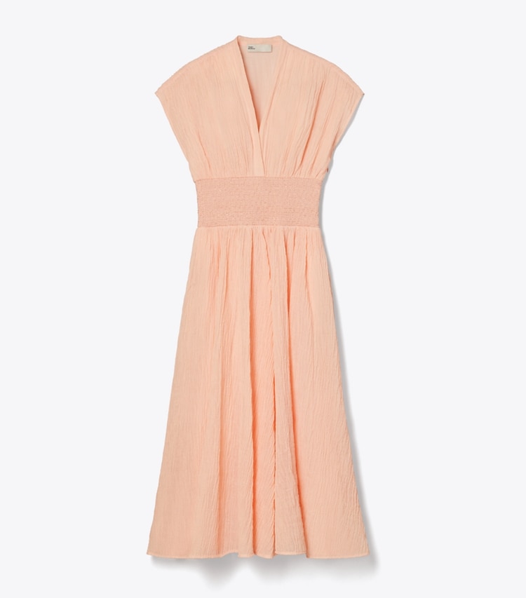 Tory Burch designer coverups V-Neck Linen Dress in Melon front