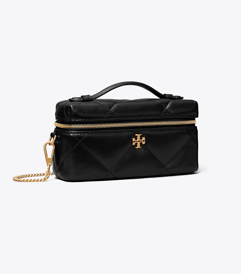 Tory Burch designer sacs à bandoulière Vanity East-West Kira Diamond Quilt avec breloque dans Black angle