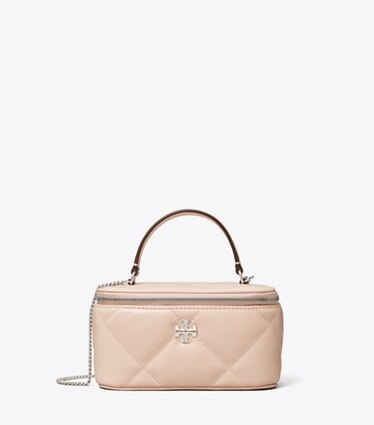 Tory Burch designer sacs à bandoulière Vanity Kira à matelassage losange in Soft Pink front