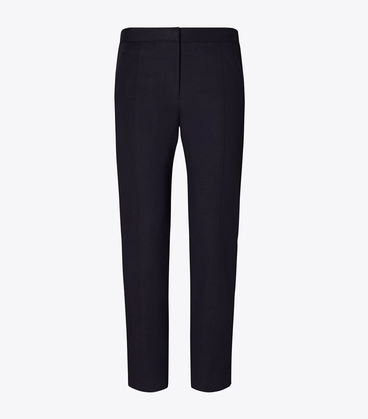 Tory Burch designer bottoms Vanner Pant in Medium Navy front
