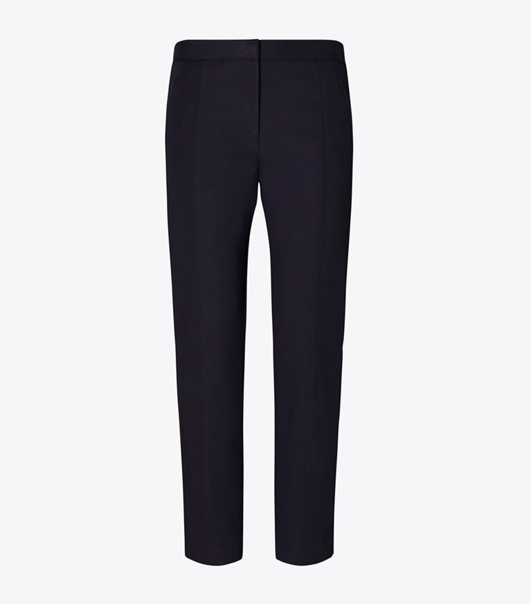 Tory Burch designer bottoms Vanner Pant in Medium Navy front