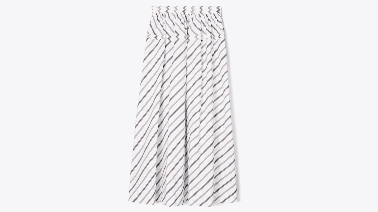 Variegated Stripe Poplin Skirt