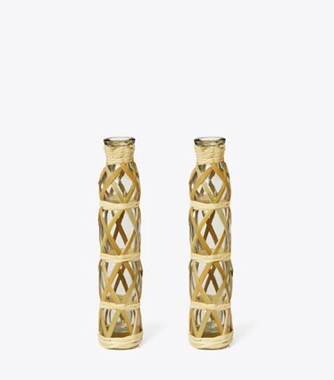 Tory Burch designer décoration Vase tressé, lot de 2 dans Natural (1) de face