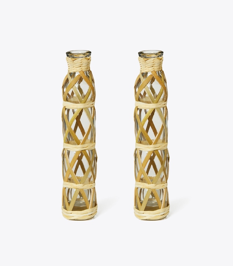 Tory Burch designer décoration Vase tressé, lot de 2 dans Natural (1) de face
