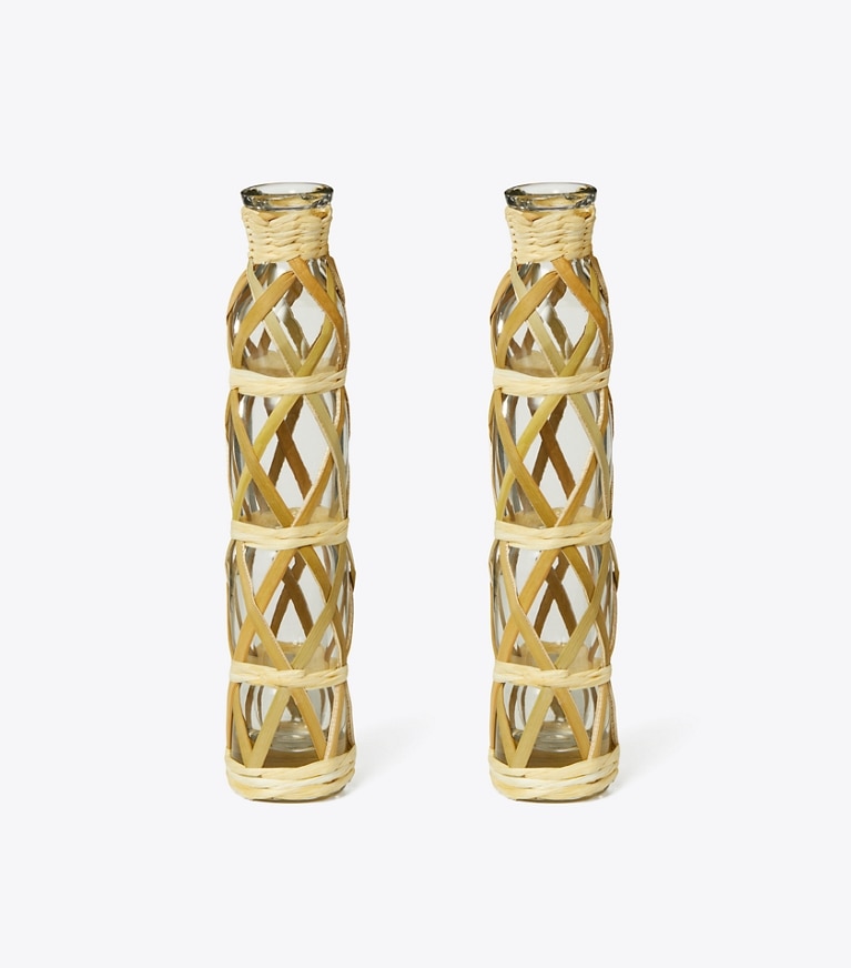 Tory Burch designer décoration Vase tressé, lot de 2 dans Natural (1) de face
