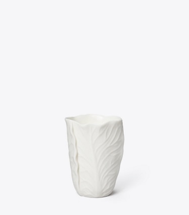 Tory Burch diseñador velas Vela con borde ondulado en White / White frente