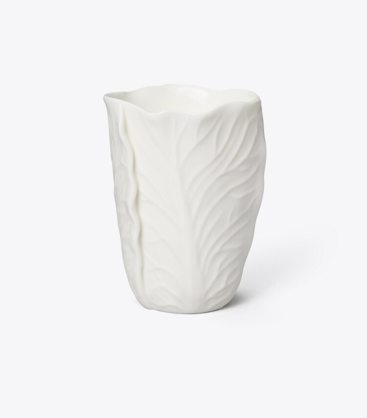 Tory Burch diseñador velas Vela con borde ondulado en White / White frente