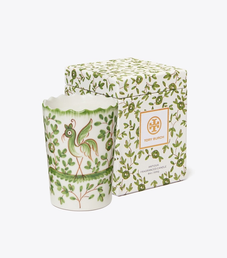 Tory Burch diseñador velas Vela Oiseau en White/Green grupo