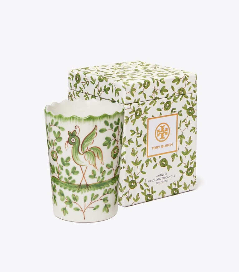 Tory Burch diseñador velas Vela Oiseau en White/Green grupo