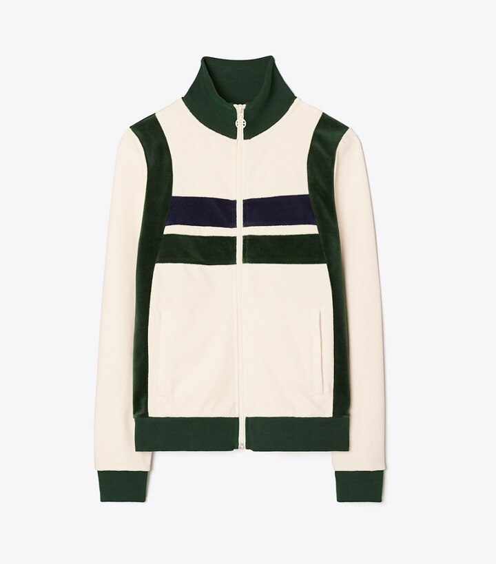 Velour Colorblock Track Jacket: Women's Designer Jackets | Tory Sport