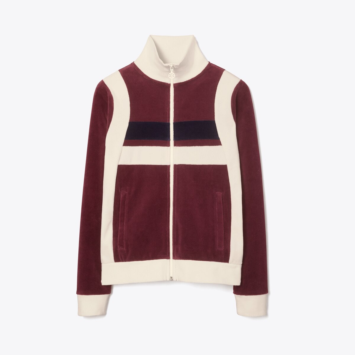 Velour Colorblock Track Jacket: Women's Clothing | Jackets | Tory Burch UK