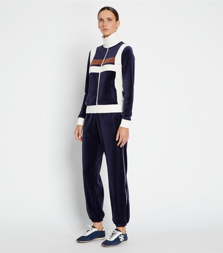Velour Colorblock Track Jacket: Women's Designer Jackets | Tory Sport