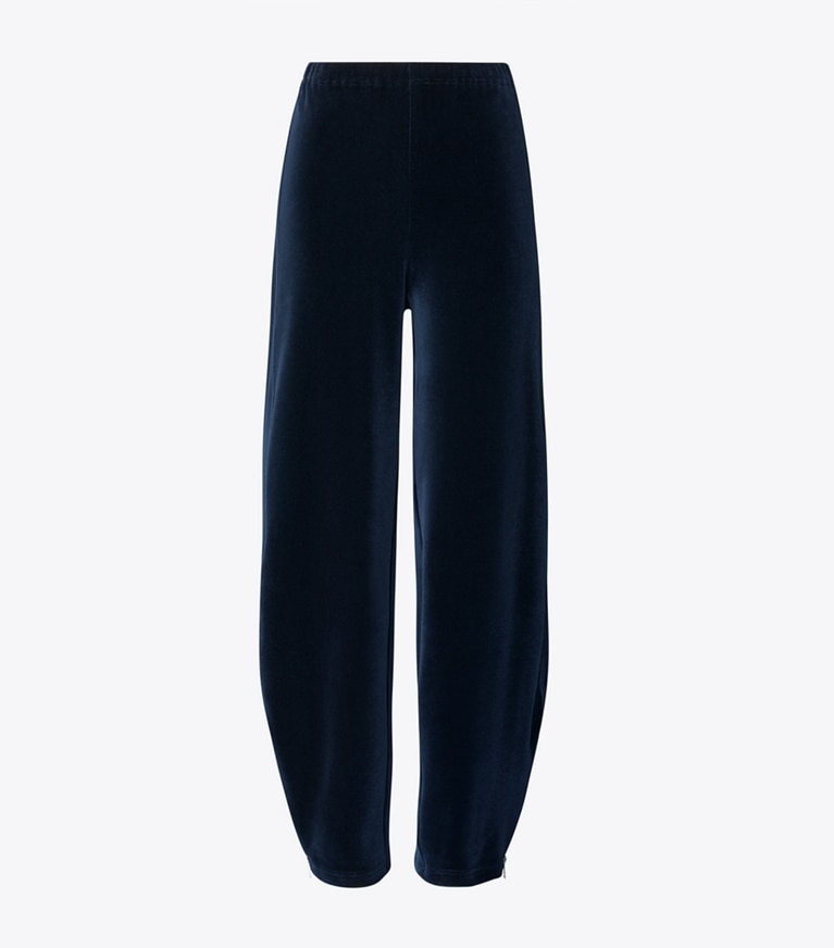 Tory Burch designer bottoms Velour Sweatpant in Ink front