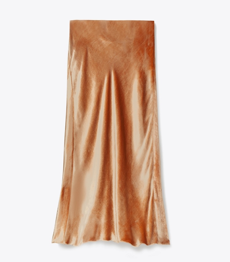 Tory Burch designer bottoms Velvet Skirt in Dusk Pink front